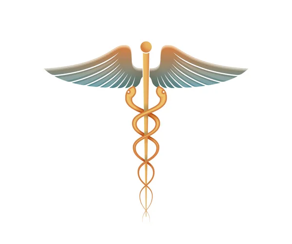 Caduceus Als Symbool Van Geneeskunde Pictogram Als Eps Bestand — Stockvector