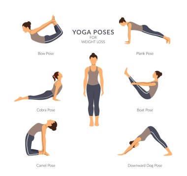Yoga Pozu - Sağlıklı Yaşam - Kilo Verme - Görüntü: EPS 10 Dosyası