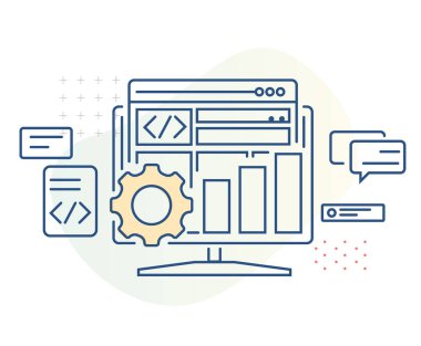 Çoklu aygıt erişimi için Web Sitesi Tasarım ve Geliştirme - EPS 10 Dosyası olarak illüstrasyon