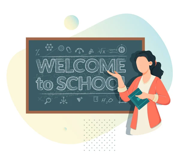 Welcome School Illustration Eps File — Stock Vector