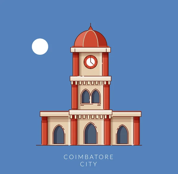 Coimbatore City Hodinová Věž Ikona Ilustrace Jako Soubor Eps — Stockový vektor
