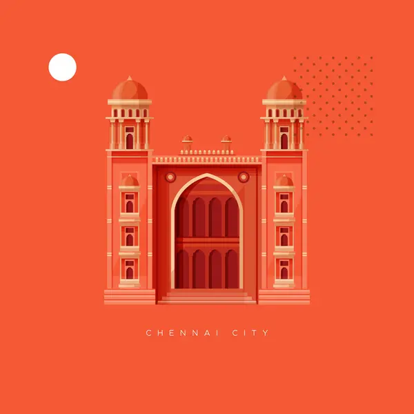 Icône Ville Chennai Madras Law College Stock Icône Comme Fichier — Image vectorielle