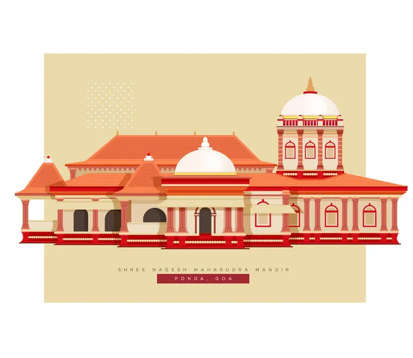 Shree Nagesh Maharudra Temple Ponda Goa Stock Illustration Eps File — Stockový vektor