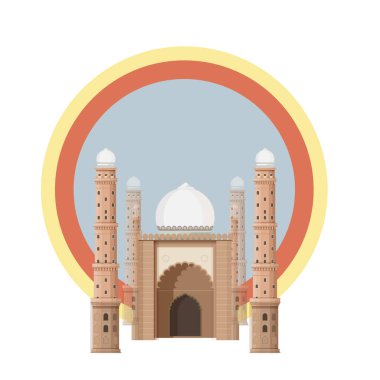 İslam Mimarisi - EPS 10 Dosyası Olarak Simge İllüstrasyonu 