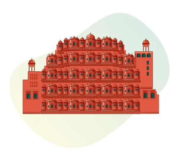 Icono Histórico Jaipur City Hawa Mahal Icono Ilustración Como Archivo — Vector de stock
