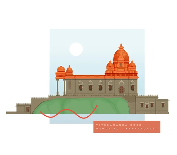 Mémorial Vivekananda Rock Kanyakumari Tamilnadu Stock Icône Comme Fichier Eps — Image vectorielle