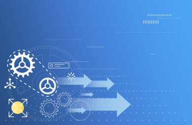 Gear in Movement - Technology to Drive Growth - Stock Illustration as EPS 10 File