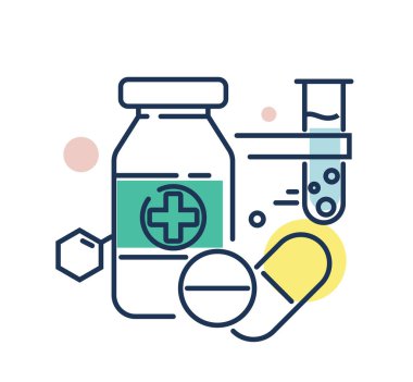 İlaç Araştırması - EPS 10 Dosyası Olarak Stok Simgesi