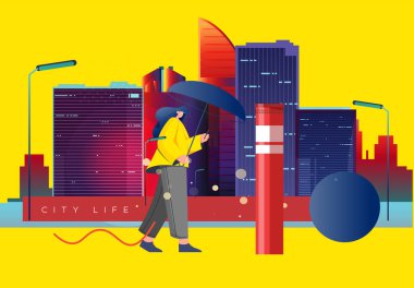 Soyut Fütürist Şehir Binası Skyline Kompozisyonu - EPS 10 Dosyası Olarak Stok Resimleri