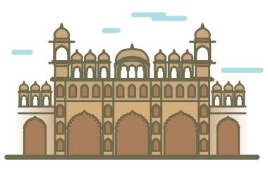 Lucknow City - EPS 10 Dosyası Olarak Bara Imambara Simgesi 