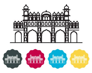 Lucknow City - EPS 10 Dosyası Olarak Bara Imambara Simgesi 