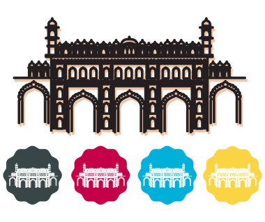 Lucknow City - EPS 10 Dosyası Olarak Bara Imambara Simgesi 