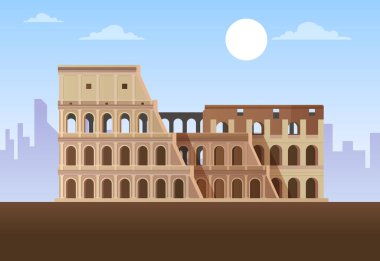 The Colosseum - Bir Eliptik Amfitiyatro - EPS 10 Dosyası Olarak Stok Resimleri