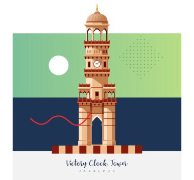 Jabalpur Zafer Saati Kulesi - Madhya Pradesh - EPS 10 Dosya İllüstrasyonu