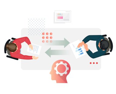 Bire Bir İş Görüşmesi - Tartışma - EPS 10 Dosyası Olarak Stok Resimleri