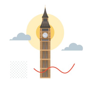  Big Ben - Westminster 'ın Büyük Saati - EPS 10 Dosyası Olarak Hisse İllüstrasyonu