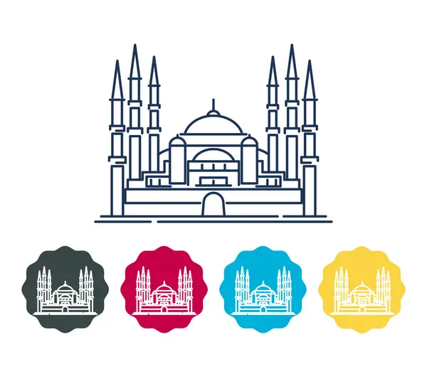 Mosquée Grand Camlca Instanbul Turquie Illustration Stock Comme Fichier Eps — Image vectorielle