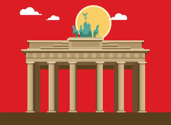 Brandenburger Tor Pariser Platz Berlijn Duitsland Stock Illustration Eps File — Stockvector