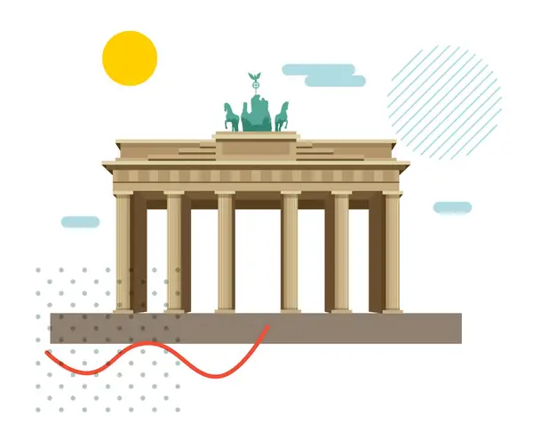 Porte Brandebourg Pariser Platz Berlin Allemagne Illustration Stock Sous Forme — Image vectorielle