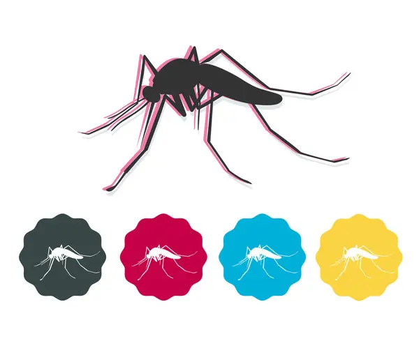 人間の皮膚に刺す蚊 Eps 10ファイルとしてのストックイラスト — ストックベクタ