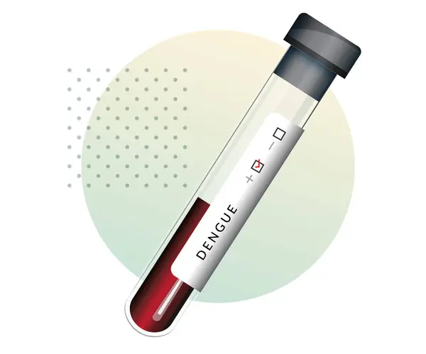 デングテストのために採取された血液サンプル Eps 10ファイルとしてのストックイラスト — ストックベクタ