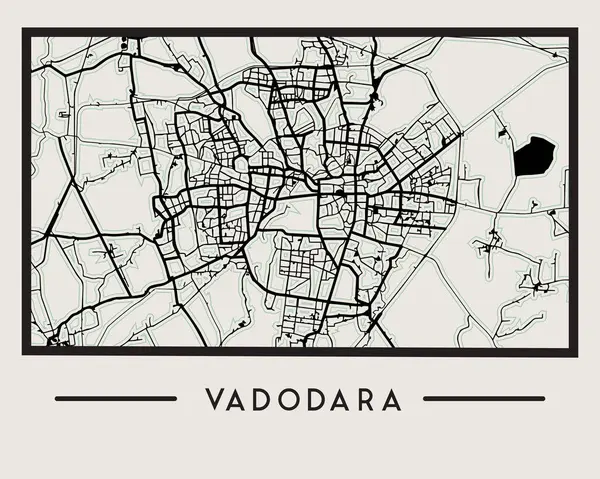 Soyut Vadodara Şehir Haritası - Görüntü EPS 10 Dosyası