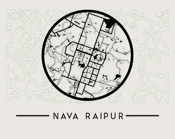 Abstrakt Nava Raipur Mapa Města Ilustrace Jako Soubor Eps — Stockový vektor