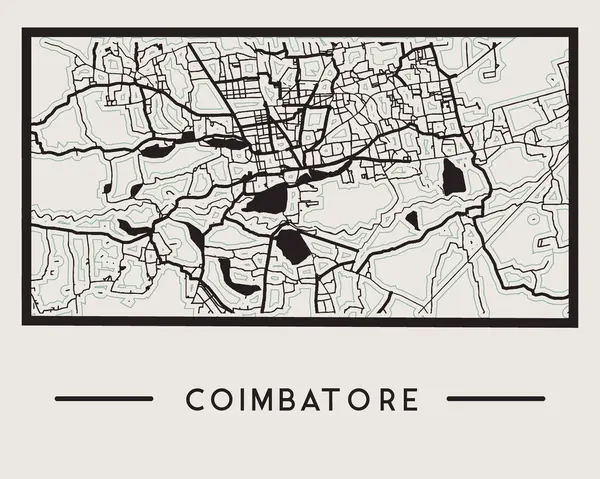 Mapa Abstrato Cidade Coimbatore Ilustração Como Arquivo Eps — Vetor de Stock