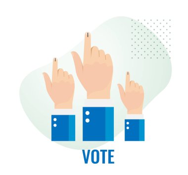 Power of Elections - Inked Finger - Stock Illustration as EPS 10 File clipart