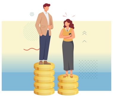 İş yerinde cinsiyet eşitliği ve cinsiyet eşitliği - ESG - EPS 10 Dosyası Olarak Menkul Kıymetler Çizimi
