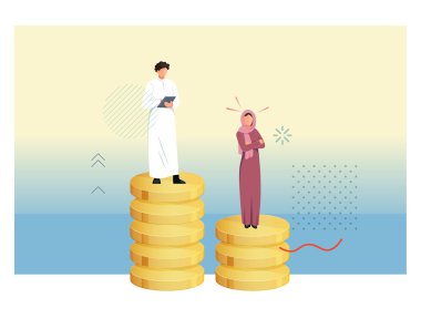 MENA 'da cinsiyet Eşitliği ve Cinsiyet Eşitliği - ESG - EPS 10 Dosyası Olarak Stok İllüstrasyonu