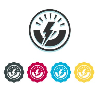 Enerji Ölçer Bolt ile Simgesi - EPS 10 Dosyası olarak Simge Stoku