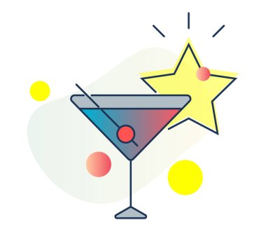 Martini Gözlüğü - EPS 10 dosyası olarak Simge Stoku