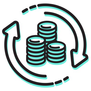 EPS 10 Dosyası Olarak Para Birimi Değişimi ve Bankacılık Hizmetleri Simgesi