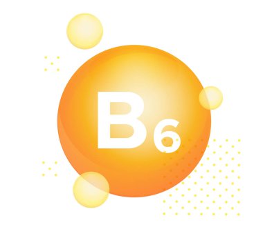 Ambalaj Simgesi - B6 vitamini ile güçlendirilmiş - EPS 10 dosyası olarak Stok Simgesi
