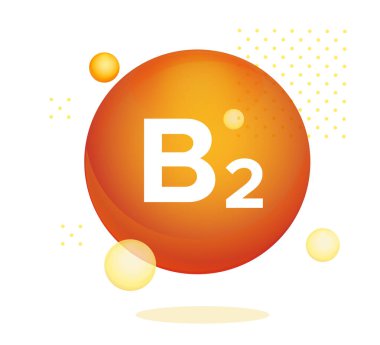 Ambalaj Simgesi - B2 vitamini ile güçlendirilmiş - Riboflavin - EPS 10 dosyası olarak Simge Stoku