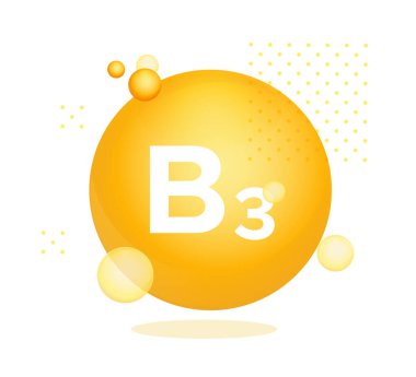 Ambalaj Simgesi - B3- Niasin Vitamini ile güçlendirilmiş - EPS 10 Dosyası olarak Stok Simgesi