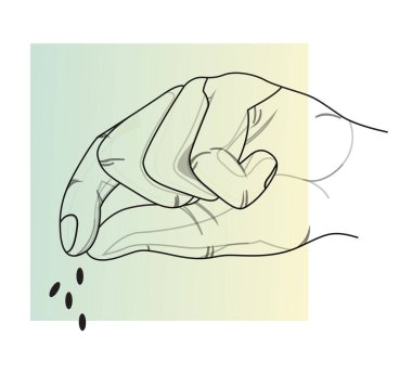 İnsan eli - Bir tutam Mineral tuzu - EPS 10 Dosyası olarak Görüntü