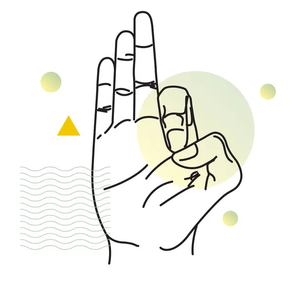 stock vector Human Hand - Gyan Mudra - ( Yoga ) - Illustration as EPS 10 File