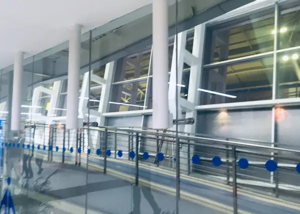 stock image Glass Facade at Arrival Hall of Chennai International Airport,  India on 10th August 2024 - Stock Image as JPG File