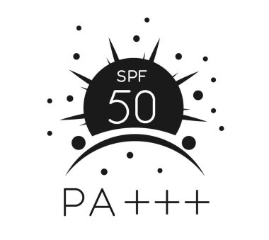 SPF 50 (Güneş Koruma Faktörü) - EPS 10 dosyası olarak PA + + - Stok Simgesi ile UVB koruması