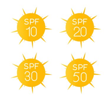 SPF 50 (Güneş Koruma Faktörü) - EPS 10 dosyası olarak PA + + - Stok Simgesi ile UVB koruması