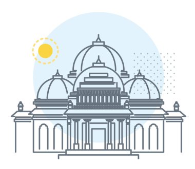 Yeni Delhi ve Noida Şehir Sınırı - Akshardham Tapınağı - EPS 10 Dosyası Simgesi 