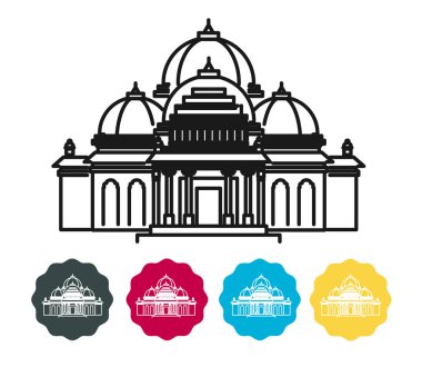 Yeni Delhi ve Noida Şehir Sınırı - Akshardham Tapınağı - EPS 10 Dosyası Simgesi 