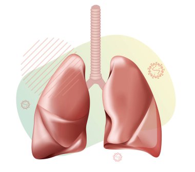 Covid-19 'un İnsan Ciğerleri Üzerine Etkisi - PULMONARY EDEMA - Görüntü EPS 10 Dosyası