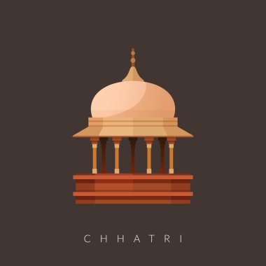 Chhatri - Semi-open, Elevated, Dome-Shaped Pavilions Elements as EPS 10 File clipart