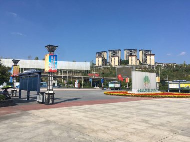 Walking plaza Outside of Guiyang East railway station on 24th September 2024 - Stock Image as JPG Fil clipart