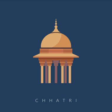 Chhatri - Semi-open, Elevated, Dome-Shaped Pavilions Elements as EPS 10 File clipart