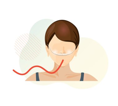 Roman Coronavirus - Oksijen Terapisi ile İstilacı Olmayan Havalandırma Desteği - EPS 10 Dosyası olarak Simge