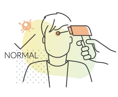 Temas Olmayan Termometre ile Termal Görüntüleme - Görüntü EPS 10 Dosyası